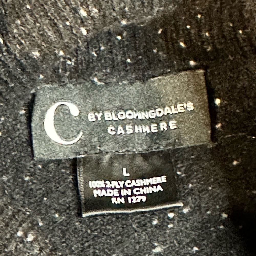 Bloomingdale’s Black Cashmere Turtleneck Sweater Large - Picture 5 of 5
